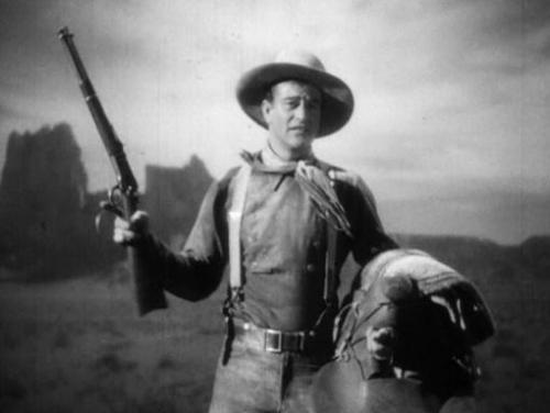 John Wayne makes one of the movies' great entrances in "Stagecoach."