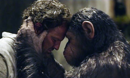 Jason Clarke and (beneath the CGI) Andy Serkis