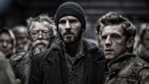 John Hurt, Chris Evans and Jamie Bell in "Snowpiercer"